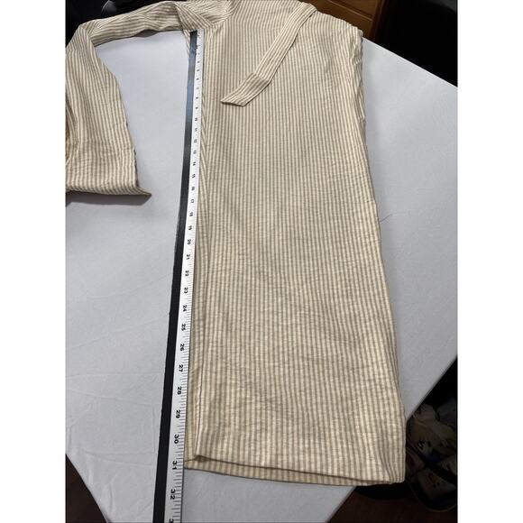 Maurices Tan White Striped Women's XL Flowy Wide Leg Baggy Pants Summer Spring - Picture 8 of 8